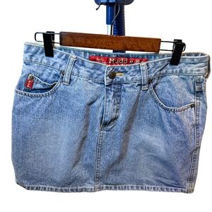 Mudd Y2K Denim Mini Skirt Size 9 Low Rise 2000s Vintage